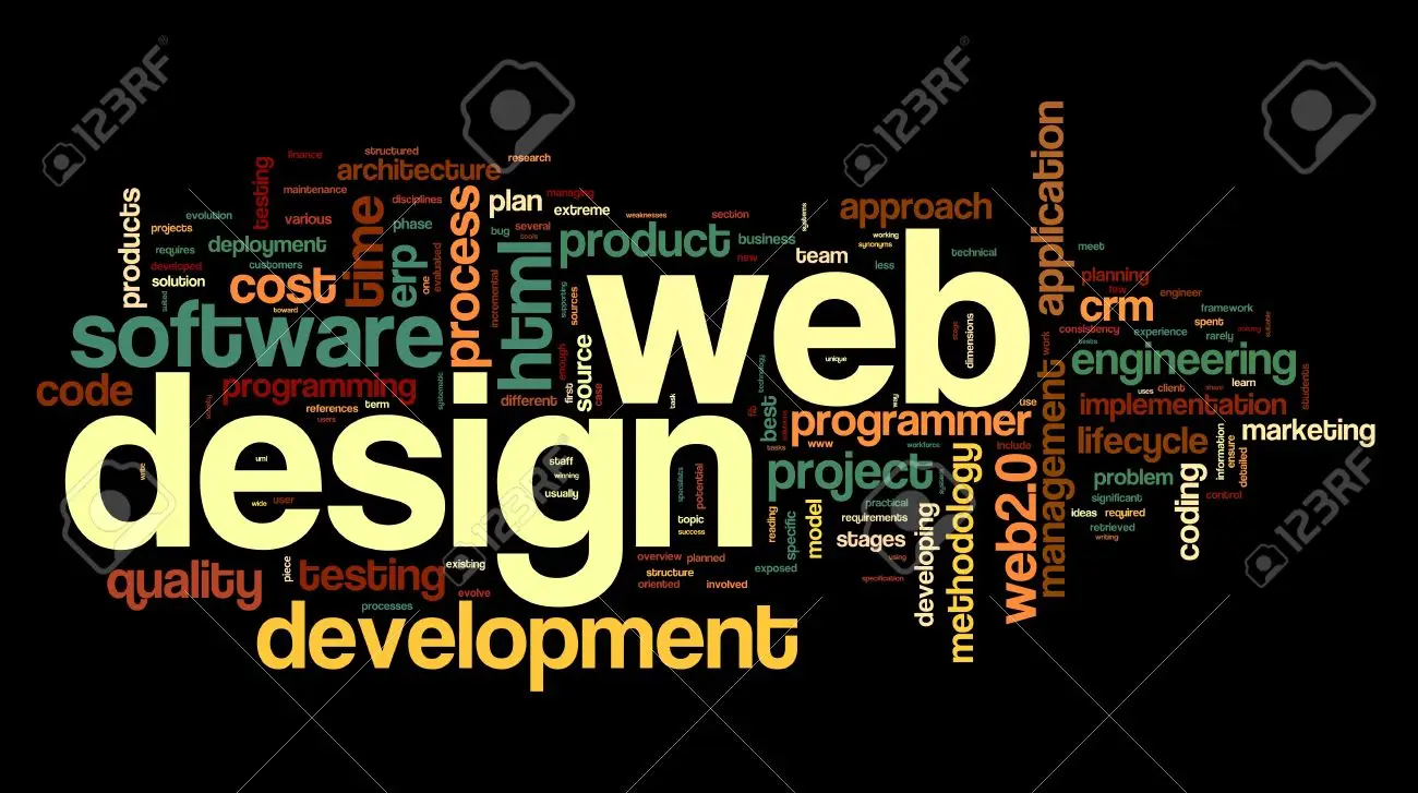 15662062-web-design-concept-in-word-tag-cloud-on-black-background